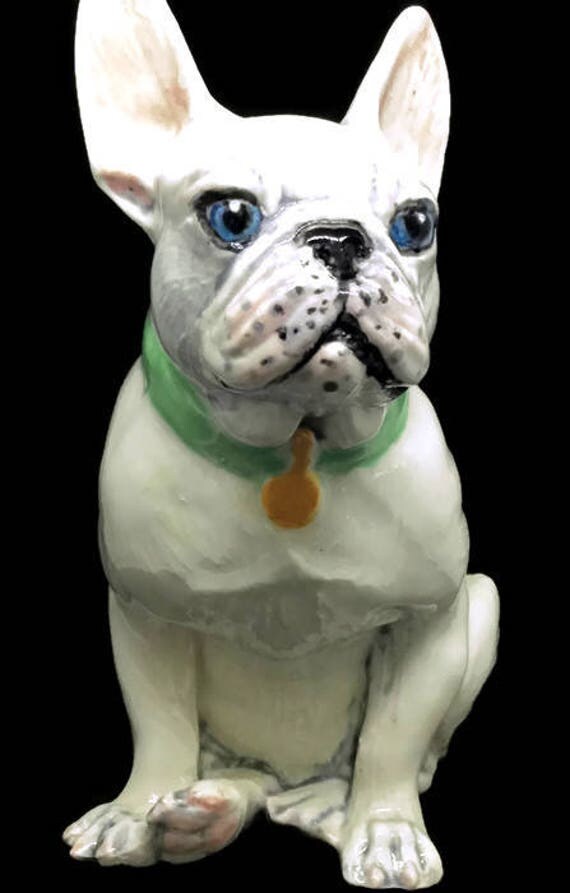 sitting french bulldog figurine in ceramic