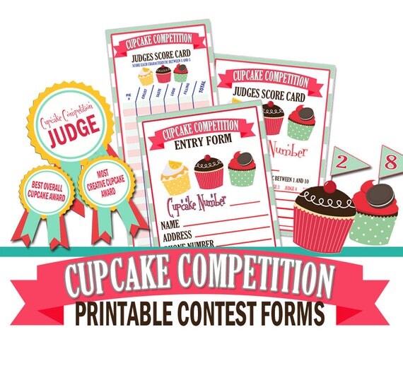 Cupcake Competition Printables Forms Cupcake Contest Forms