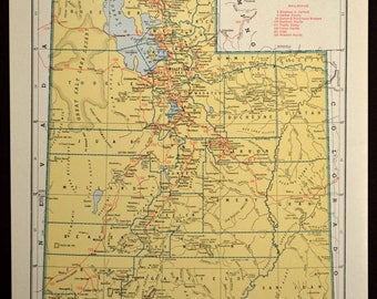 Utah railroad map | Etsy