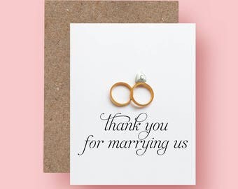 Wedding Officiant Thank You Card, Thank you for marrying us, Thank You Pastor- Gift for Officiant - Reverend, Priest, Deacon, Rabbi Card