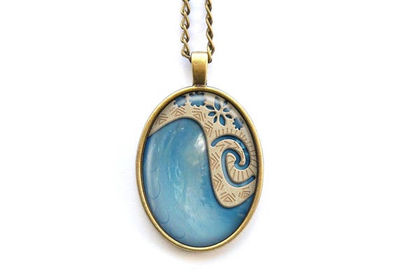 Collier coeur de Te Fiti huître coquille Moana Vaiana Disney