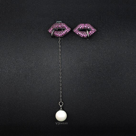 Lip Earrings Lipstick Earrings Lip Pierced Earrings