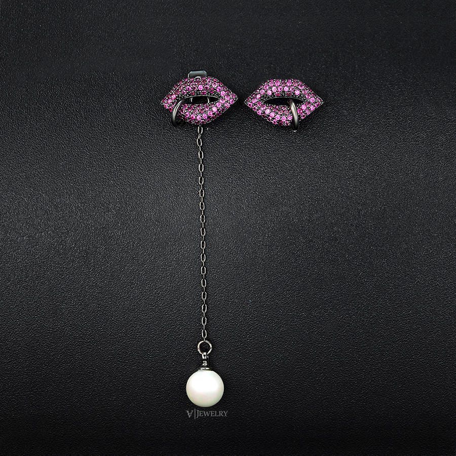 Lip Earrings Lipstick Earrings Lip Pierced Earrings