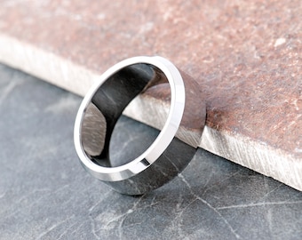 Men's Plain Curved Band Stainless Steel Ring, Wedding Band, Men's Jewellery, Plain Band, Men's Ring, Gift for Him, Stylish Men's ring, Steel