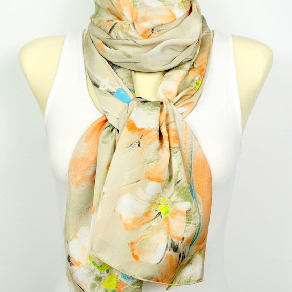 Boho Chic Scarf Unique Fabric Scarf Floral Print Scarf Women Fashion Accessories Gift For Her Summer Outdoors Summer Party Gift Women Wife