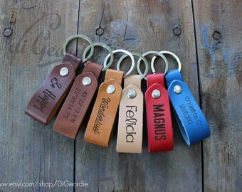 leather key fob coordinate keychain leather keychain man custom keychain monogrammed keychain latitude longitude keychain leather keyring