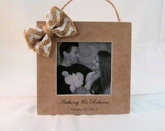 Wedding Christmas ornament picture frame, first christmas married newlywed gift for wife husband