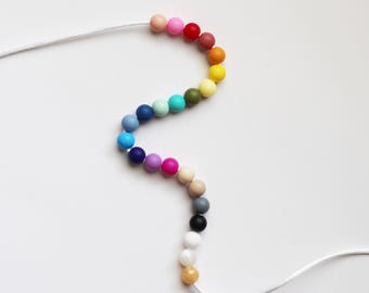 5 pack - 9mm Round Loose Silicone Beads - BPA free Chew Beads - Supplies for Silicone Teething Necklace - DIY Teething Necklace - Set of 5