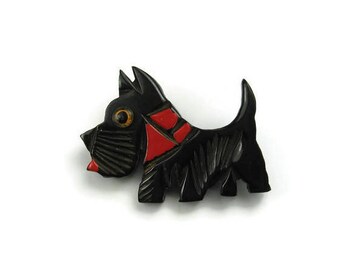 Bakelite Scottie Brooch