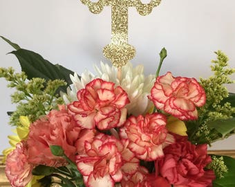 Baptism Centerpieces, First Communion Centerpieces, Christening Centerpiece, Religious Centerpieces, Cross Centerpieces, Religious Decor 3pc