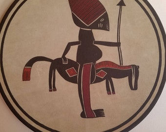 Vintage Painting on Leather by Gary Pincus
