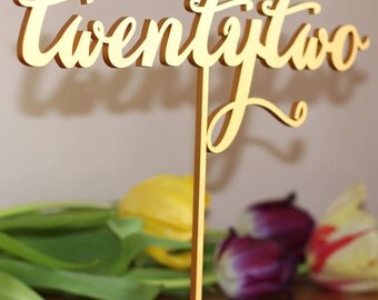 Table Numbers for Wedding - Gold Table Numbers - Freestanding with base - Wedding Table Number- Table Numbers - Freestanding