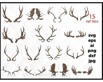 Deer Antlers SVG, Deer Antler SVG, Antlers SVG, Antler Svg, Deer Antlers, Antlers Cutting, Design for Cricut or Silhouette, Instant Download
