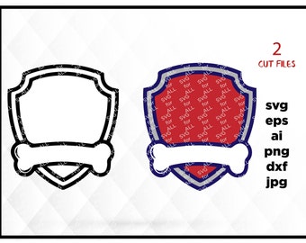 Paw Patrol Shield,Paw patrol Svg,Dogs bone Svg,Cartoon Svg cut,Paw patrol Svg files,Chase svg files,Ryder svg files,Marshall patrol svg