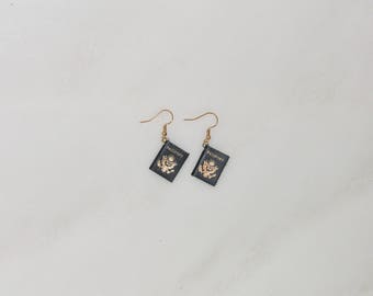 Passport Earrings, World Traveler, US Passport