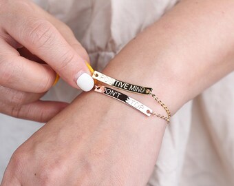 Bridesmaid Gift,Personalized bracelet,Bridesmaid Bracelet,Gold bar bracelet,Custom bar bracelet,friendship bracelet,Coordinates bracelet