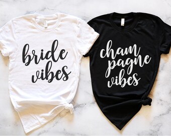Bride Vibes Shirt. Bride Vibes. Champgane Vibes. Champgane Shirt. Honeymoon Vibes. Bride Shirt. Bride Gift. Pop Champagne Tanks.