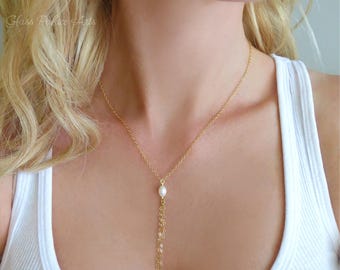 Pearl Tassel Necklace, Pearl Statement Necklace, Gold Tassel Necklace, Beaded Tassel Jewelry, Rose Gold Pearl Necklace, Modern Pearl Jewelry