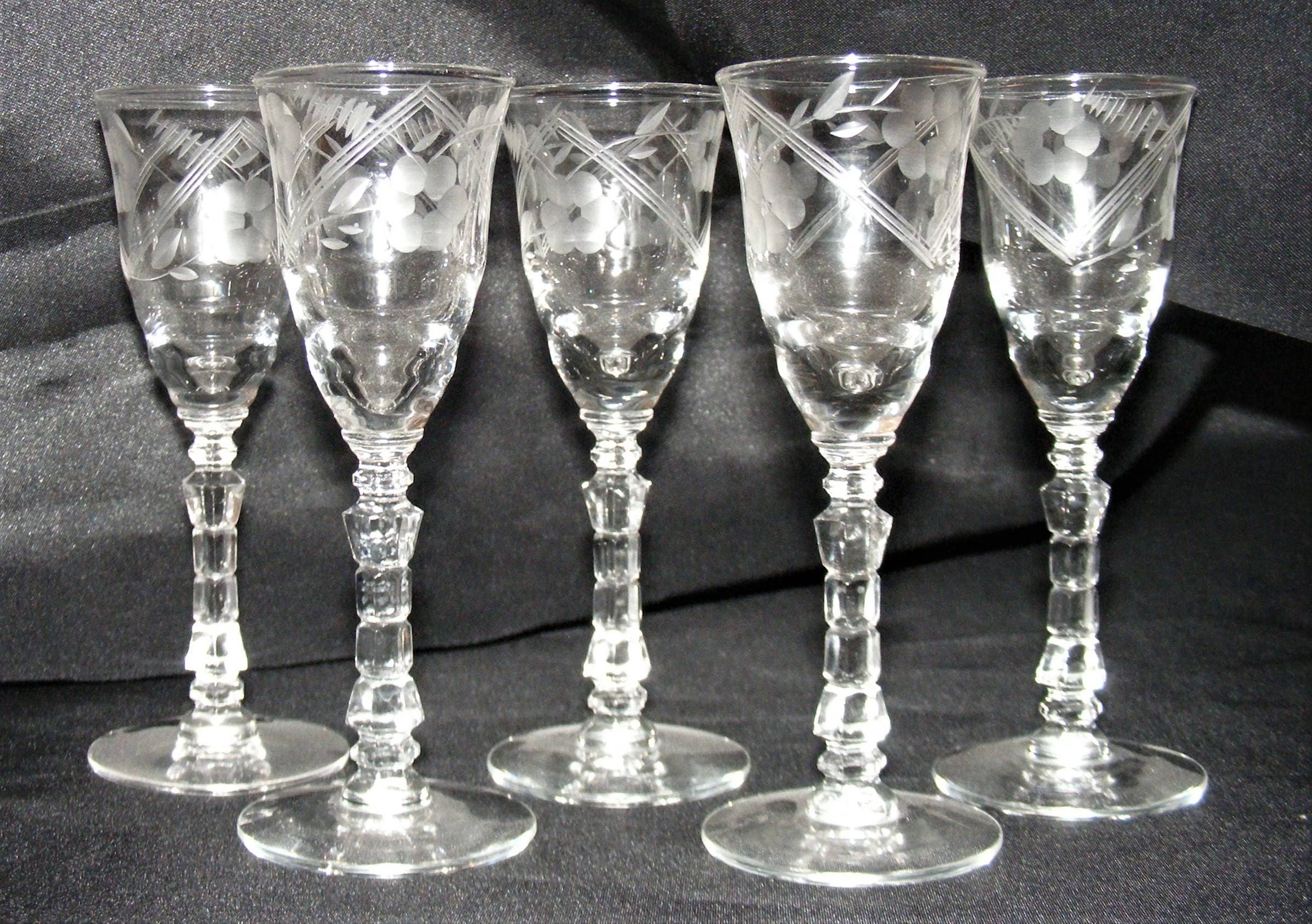 Libbey Rock Sharpe Crystal Stemware 5 Available Cordials 1