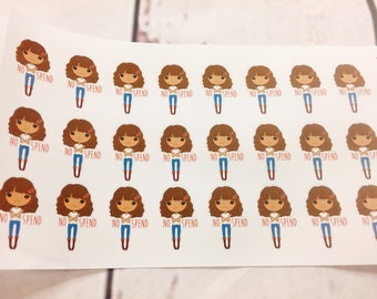 No Spend Planner Stickers, No Spend Stickers, Budget Stickers, Lovie No Spend, Lovie Stickers, Finance Stickers, Money Stickers, Saving