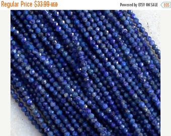 80% SALE Lapis Lazuli Beads Full Strands AAA 2.5mm Natural Stone 13 inches length Finest Quality Diamond Cut Rounds Faceted wholesale GQB