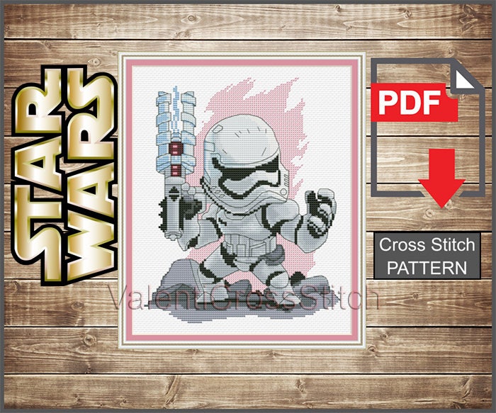 Download Stormtrooper STAR WARS Cross Stitch Patterns Pattern Star