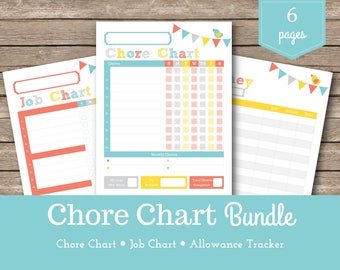 Chore Chart / Sadie / Kids Chore Chart / Printable Chore Chart / Reward Charts / Kids Chores / Allowance Tracker