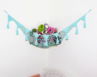 Kids Toy Storage - Kids Room Storage - Tassel Room Decor - Toy Hammock - Playroom Storage - Toy Storage - Stuffed Animal Storage - Toy Net