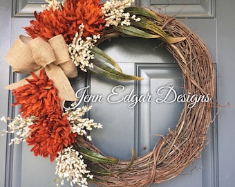 Fall wreaths for front door, front door decor, fall wreaths, fall wreath, autumn wreath, custom fall wreath, front door wreath, fall decor