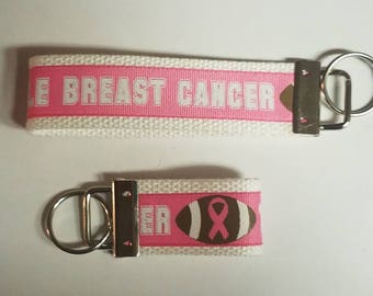Tackle Breast Cancer Awareness Keyfob keychain wristlet