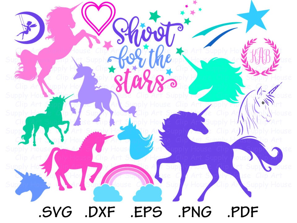 Unicorn SVG Unicorn Clipart Unicorn PNG Silhouette and