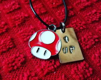 Super Mario Bros 1 UP Necklace