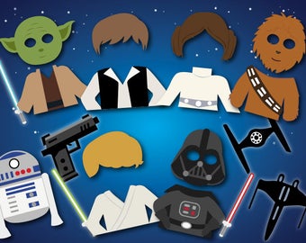 Instant Download Space Wars Photo Booth Props, Printable Star Wars Photo Booth Props, Space Wars Party Star Wars Party Printable Props, 0263
