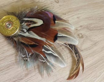 Feather hat pin , feather brooch , pheasant feathers , mens lapel pin , real feathers