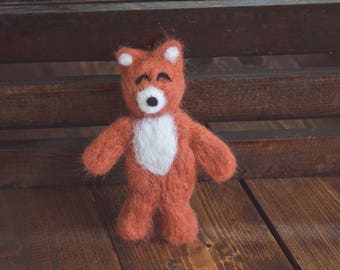 Felted newborn fox stuffy | Newborn photography prop | Newborn fox prop