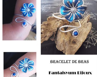 Arm bracelet and Royal blue flower