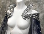 Fantasy Starry Collar Cloak ~ Wicca Cape Witch Outfit ~ Fairy Bridal Elven Gothic Pagan Medieval ~ Perfect choice for your wedding dress
