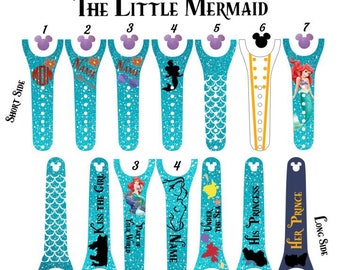 IMPROVED Magic Band 2.0 Decals, Ariel, The Little Mermaid, Princess, prince eric, under the sea, kiss the girl, personalized band