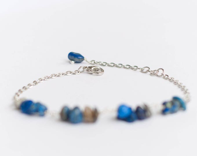 Lapis lazuli bracelet, Blue lapis bracelet, Blue gemstone bracelet, Lapis lazuli stone bracelet, Blue stone bracelet