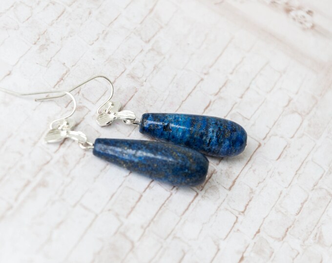 Lapis lazuli earrings, Blue lapis earrings, Lapis lazuli jewelry, Lapis jewelry, Lapis lazuli drop earrings