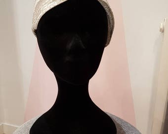 Vintage lame fabric headband