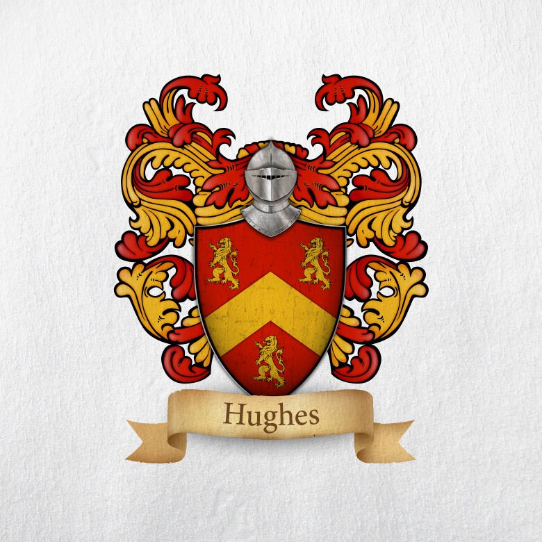 Hughes Family Crest Print