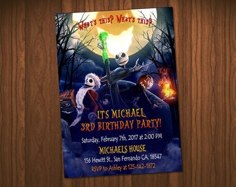 The Nightmare Before Christmas Invitation, The Nightmare Before Christmas Halloween Birthday, Halloween Invitation Party