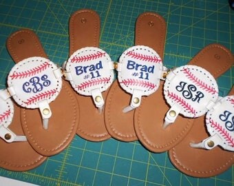 Replacement discs for sandals, sports discs, sports disks - DISKS ONLY - baseball, football, softball, soccer, patriotic discs, monogrammed