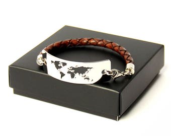 Travel Bracelet / Wanderlust Bracelet / World Map Bracelet / Travel Gift / Travel Jewelry / Gifts for Travelers / Adventure