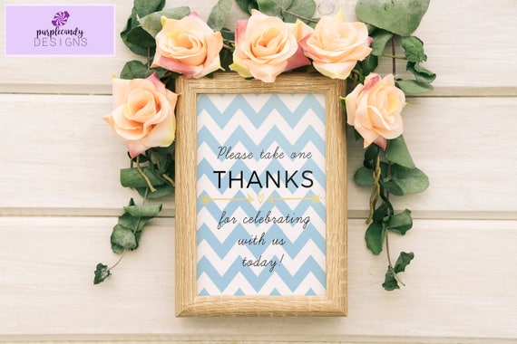 Chevron Favors sign please take one Baby shower sign