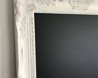 White Distressed Chalkboard, Chalkboard, Magnetic Chalkboard, Wedding Sign, Kitchen List, Office Chalkboard