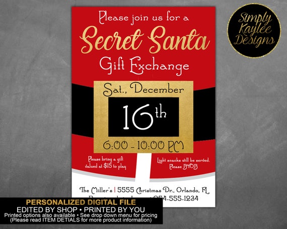 holiday gift exchange invitation