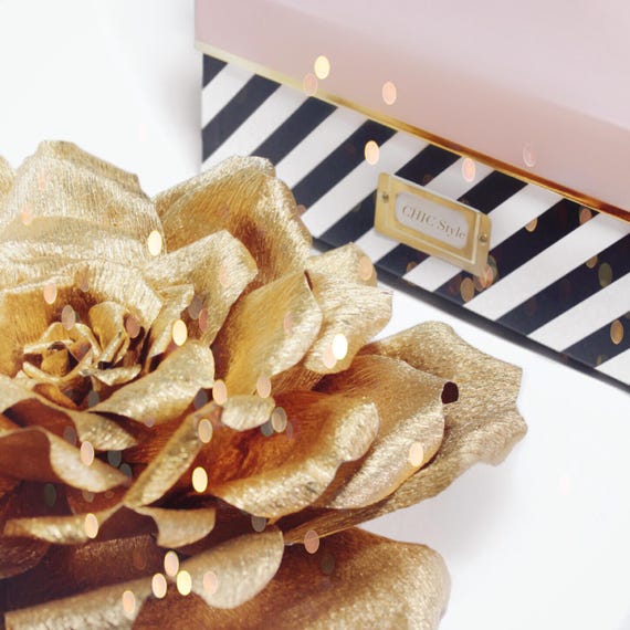 Large Gold Crepe Paper Flower Elegant Premium Italian Crepe