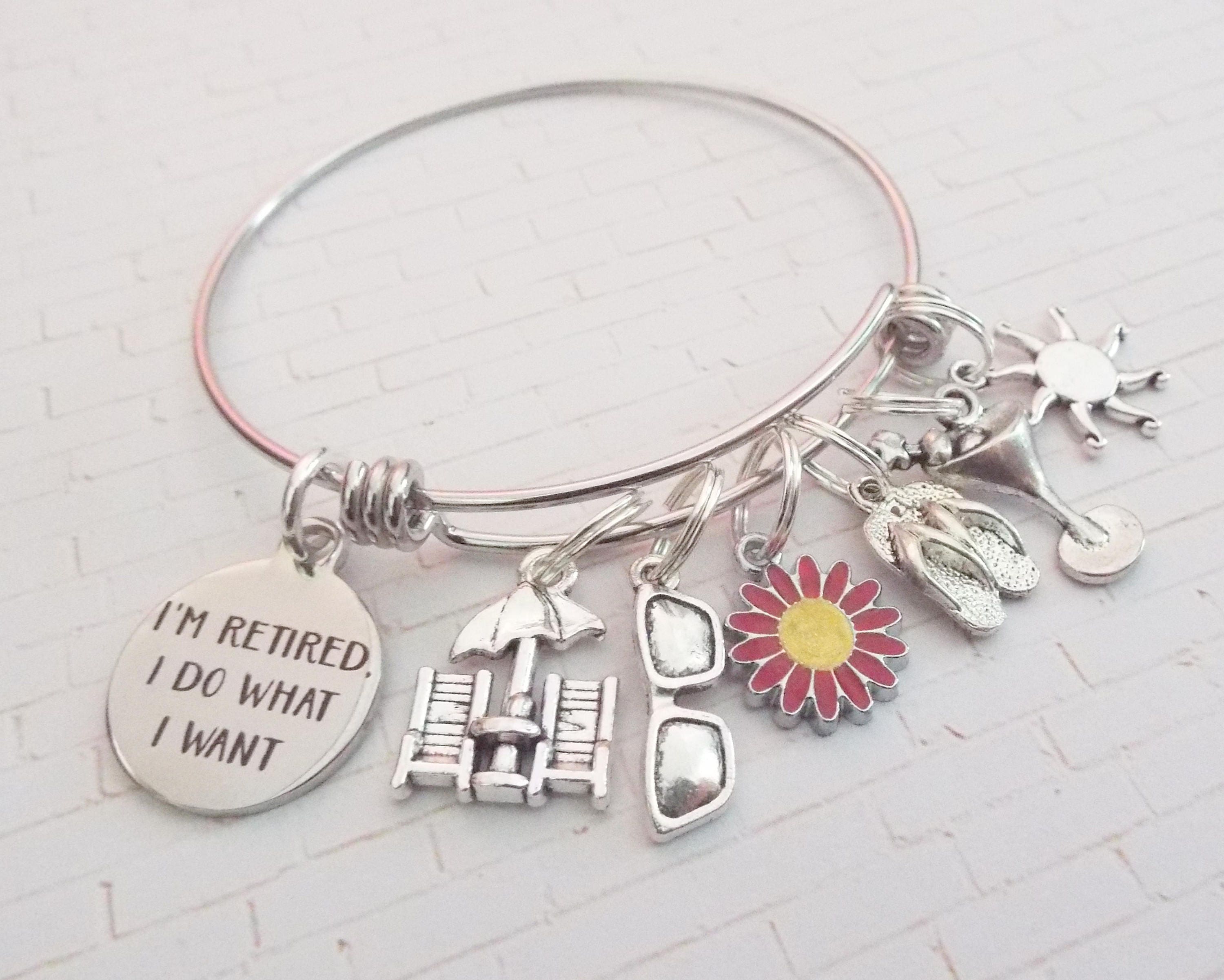 Retirement Charm Bracelet, Gift for Retiree, Retirement Gift